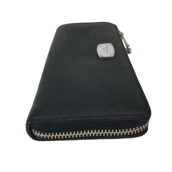 Michael Kors Jet Set Zip Wallet Black Saffiano Leather w/Silver Full Size Long - Picture 5 of 13